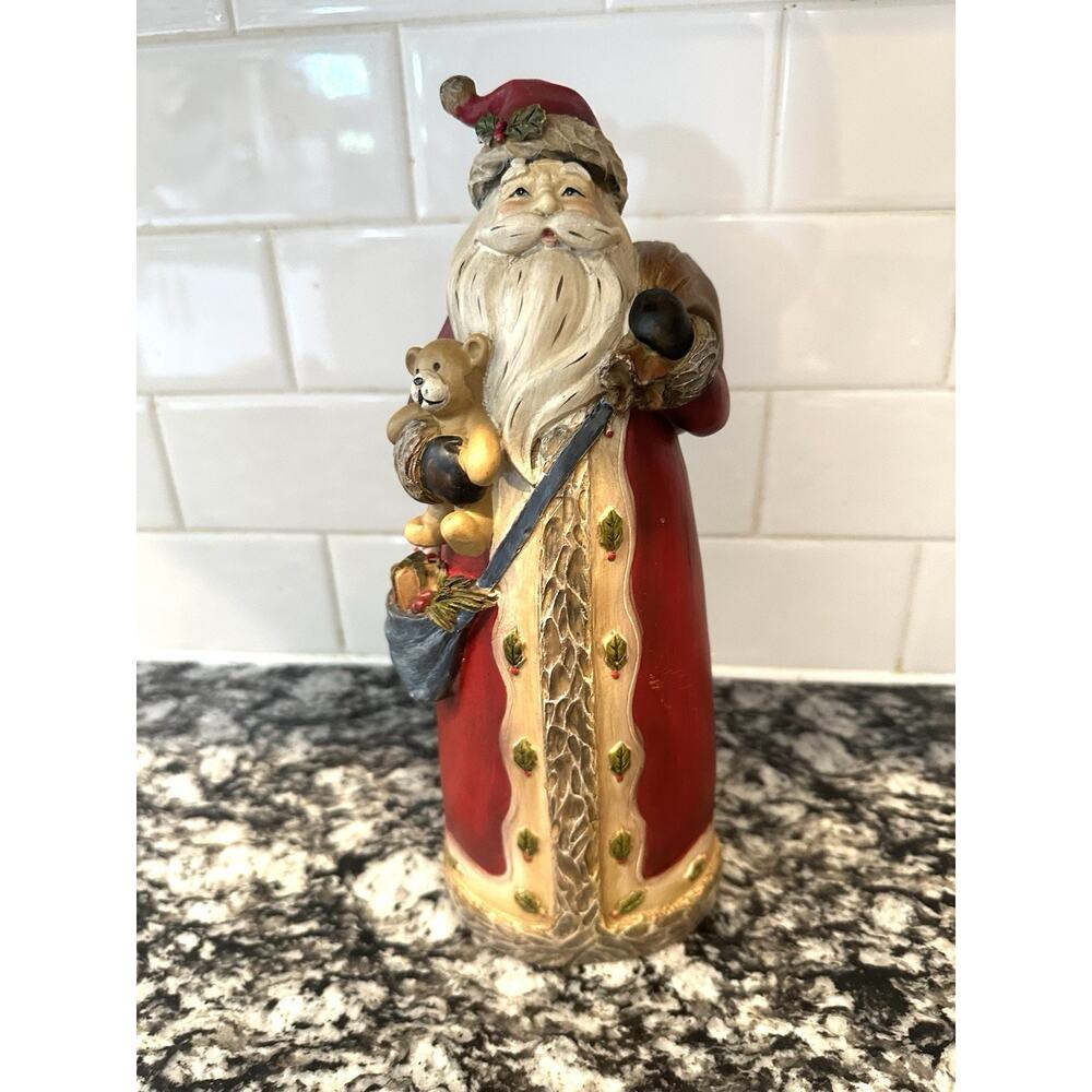 Resin Christmas Old World Santa Claus Figurine Tii Collections Handcrafted 7.5"